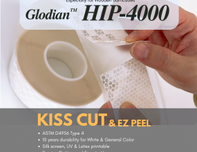 [Glodian HIP-4000] Especially for Wooden BarricadesASTM D4956 Type 410 years durability for White & General ColorSilk screen, UV & Latex printablePrecise Cutting and Easy to UseSuitable for various sizes and shapesWider release liner for easier peeling, even with gloves